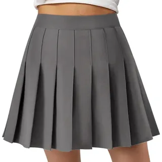 DRESHOW Basic Solid Stretchy Flared Beiläufige Mini Skater-rock für Damen Mädchen - S