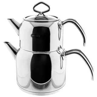 Mulex Caydanlik-Teekanne Set aus Edelstahl 18/10 – Perfekt für jede Teepause 1L+2L, (1-St)