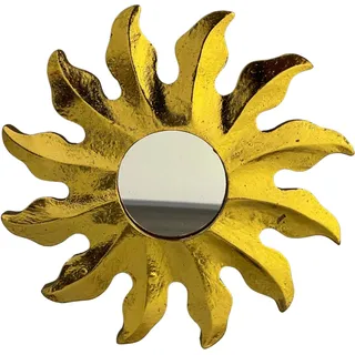 Spiegel SONNE Holz gold ø 20 cm Wandspiegel Sonnenspiegel Feng-Shui