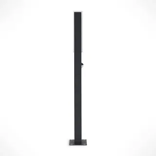 Lucande LED Außenleuchte Virgalia mit Bewegungsmelder (spritzwassergeschützt (Modern) in Schwarz aus Aluminium (1 flammig,) - Wegeleuchte Pollerleuchte Wegelampe Sockelleuchte