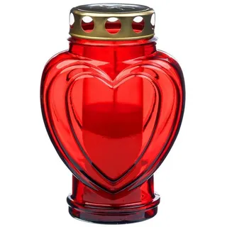 Glofrex S.C. Grabkerze Grablicht-Glas mit Kerze - rot - Höhe 17 cm - Brenndauer 24 h rot