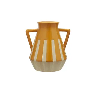 Vase , orange , Porzellan , Maße (cm): H: 22,5  Ø: 20.7