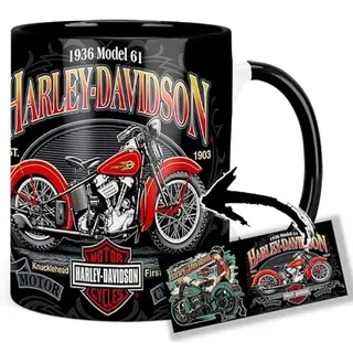 Harley Tasse Davidson B Tasse Innen & Henkel Schwarz Keramikbecher Mug