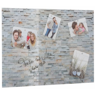 Magnettafel »Stone Wall«, Memoboard, aus Glas, Stein Motiv, 695247-0 schwarz