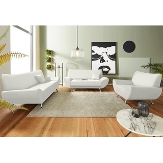 Polstergarnitur INOSIGN "Saltare" Sitzmöbel-Sets Gr. H/T: 78 cm x 82 cm, Kunstleder SOFTLUX, weiß (altweiß) Couchgarnituren Sets