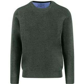 FYNCH-HATTON Feinstrickpullover aus Baumwolle mit Rundhalsausschnitt Dark ivy / 3XL - 3XL