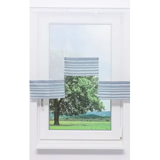 LYSEL® Scheibengardine SET Scheibenhänger MiniFLV Streifenglanz (1 St), transparent, HxB 80x30cm grün 30 cm x 80 cm