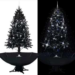 vidaXL Schneiender Weihnachtsbaum mit Schirmfu? Schwarz 190 cm PVC