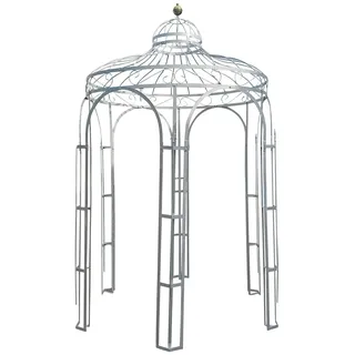 Gartenpavillon Metall Zink, Ø:180cm innen, Pavillon Eisen Rosenspalier Pergola