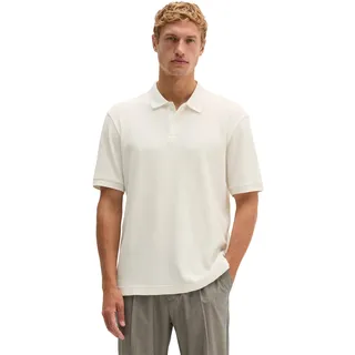 Poloshirt MARC O'POLO "aus reiner Bio-Baumwolle", Herren, Gr. XL, weiß (silky weiß), Obermaterial: 97% Baumwolle, 3% Elasthan, unifarben, regular fit, Rippbündchen, Shirts