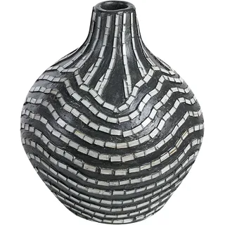 Beliani Dekovase Kualu Schwarz 35 cm