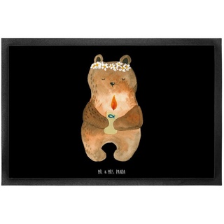Fußmatte 60 x 90 cm Bär Kommunion - Schwarz - Geschenk, Schmutzfangmatte, kath, Mr. & Mrs. Panda, Höhe: 0.3 mm, Rutschfester Halt schwarz