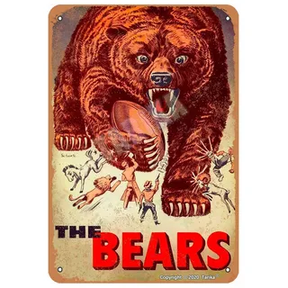 Tarika 1958 Chicago Bears NFL Football Vintage Look Metall 20 x 30 cm Dekoration Poster Schild für Zuhause Küche Badezimmer Bauernhof Kaffee Lustige Wanddekoration