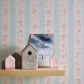 A.S. Création Maison Charme Vliestapete 10,05 m x 0,53 m 1 St Blau/Rosa/Weiß 390691