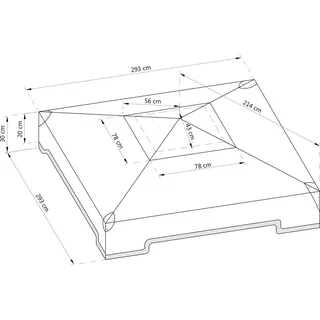 Dehner Ersatzdach Pavillon Granada 1 2,93 x 2,93 m Beige