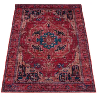Teppich PACO HOME "Bordeaux 241" Teppiche Gr. B/L: 160 cm x 220 cm, 4 mm, 1 St., rot Orientalische Muster Kurzflor, Orient-Optik, Vintage Design, waschbar