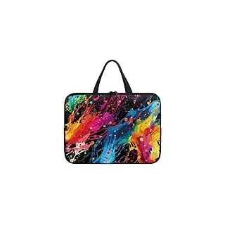 Surwin Laptop Hülle Tasche, Spritztinte Stil Laptop Hüllen Wasserdicht Laptoptasche mit Griff und Reißverschluss Laptophülle Stoßfest Notebook Sleeve Rundumschutz (Bunt,13 Zoll)