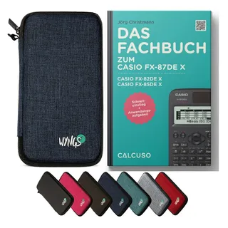 CALCUSO Taschenrechner Zubehör zum Casio fx-85DE X - Fachbuch & Schutztasche Blau blau