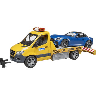 BRUDER MB Sprinter Autotransporter m. Light + Sound Modul und Bruder Roa Spielzeugauto, Gelb