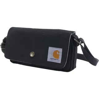 Carhartt Horizontale Umhängetasche, kann als Crossbody, Clutch oder Hüfttasche mit abnehmbarem Gurt getragen Werden, Schwarz - 8.5 x 4.25 x 1.5 inches