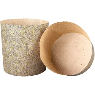 Hobby BÄCKER - Panettone Backform aus Papier - 10er-Set - Fettdichte und stabile Einwegformen - Maße HxD: 9,5 x 13,4 cm
