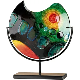 GILDE GLAS art Design-Vase - Dekoobjekt handgefertigt aus Glas H 37 cm