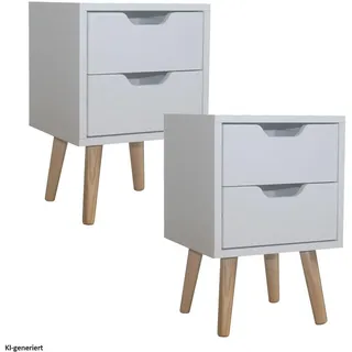 Hti-Living Nachtschrank Thekla 29,7 x 29,7 x 45 cm Weiß