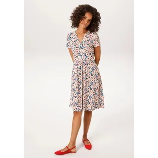 Aniston CASUAL Sommerkleid Blumen Blau/Rot 40