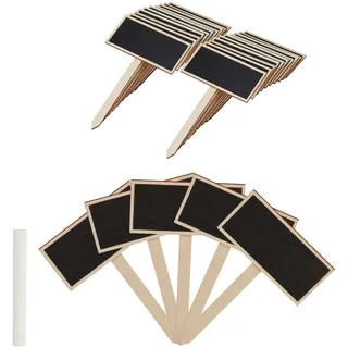 Relaxdays Pflanzenstecker Tafel 24er Set H14 x B9 cm Holz