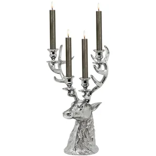 Edzard Kerzenleuchter Hirsch Richard Aluminium Silber