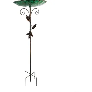 Vogeltränke aus Metall für den Außenbereich mit Schutzbeschichtung, Vintage-Gartendekoration, groß, 76 cm, stehender Wasserbrunnen, rostfreie Schüssel für Vögel zum Trinken