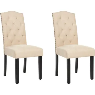Beliani Esszimmerstuhl SHIRLEY Polyester sandbeige 2er Set