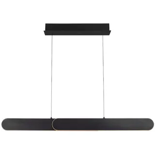 Dieter Knoll Led-Hängeleuchte Otis Linear, Schwarz, Metall, Uni,Uni, länglich,länglich, 7.5x150x115 cm, RoHS, Europäischer Sicherheitsstandard, CE, höhenverstellbar, 3 Helligkeitsstufen, Lampen & Leuchten, Innenbeleuchtung, Leuchten nach Räumen, Esstischlampen