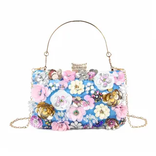 LHHMZ Damen Eleganz Blumen Abend Clutch Taschen Blumen Korn Hochzeits Einkaufstaschen Braut Schulter Handtaschen - Einheitsgröße