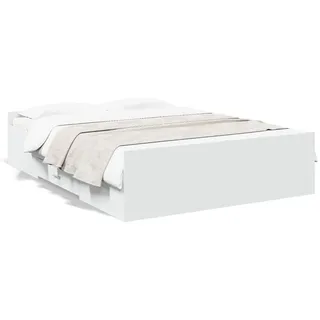 vidaXL Bett Bettgestell mit Schubladen Weiß 120x200 cm Holzwerkstoff weiß