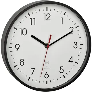 TFA Funk Wanduhr 24,5 cm 60.3550.01 schwarz