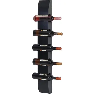 Flaschenregal Colmar, Weinregal Holz-Flaschenhalter für 5 Flaschen, schwarz