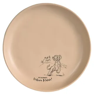 Fyrklövern König der Löwen Kuchenteller Disney, 20 cm, Steinzeug, Spülmaschinenfest, Seidenmatte Glasur, inkl. Geschenkbox, Braun