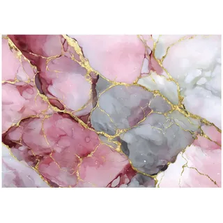 WallArena Fototapete Marmor Abstrakt Rosa 250x175 cm,