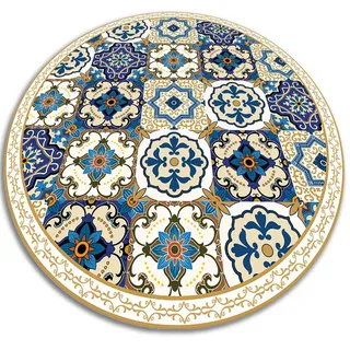 Tulup Vinylteppich 100 x 100 cm Beige/Blau