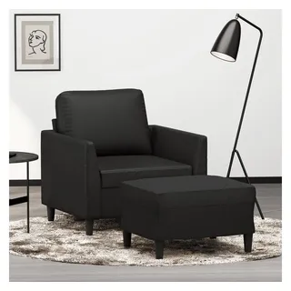 vidaXL Relaxsessel Kunstleder 51,1 x 80 x 63,3 cm Schwarz mit Hocker