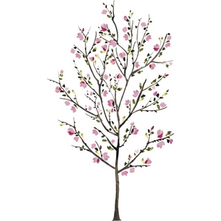 Roommates, Wandtattoo, RM - Baum Blüten Pink