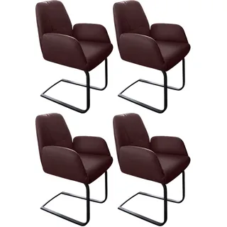 W.Schillig Freischwinger ole Leder braun 4er Set