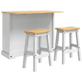 vidaXL Kücheninsel Set 3 Stk. Weiß und Honigwachs 112 X 70 X 91,5 Cm vidaXL
