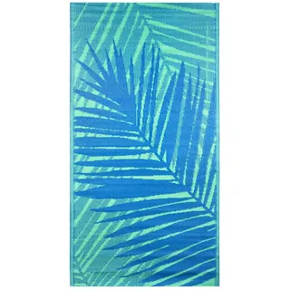 Outdoor-Läufer Malibu aus Polypropylen, wetterfest, Blau-Grün 180 cm | Aus recyceltem Polypropylen gefertigt, ergänzt der wetterfeste Outdoor-Teppich Malibu die Bodenfläche unter einer Sitzgruppe.