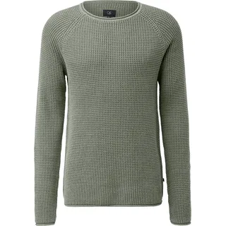 QS Grobstrickpullover mit Wascheffekt und Rollkante Grün L