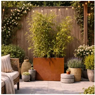 Köhko Pflanzkübel Blumenkübel aus Cortenstahl Pflanztopf in Edelrost-Optik Raumteile orange 81 cm x 68 cm x 26 cm