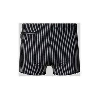 Badehose im Allover-Look mit Reißverschlusstasche, Black, L