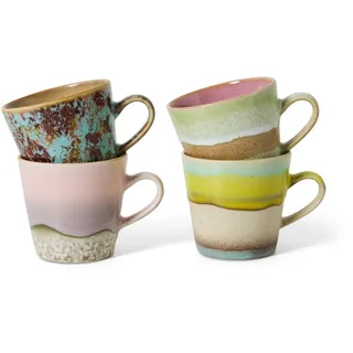 HKliving - 70's Americano Tassen, 260 ml, rococo (4er-Set)