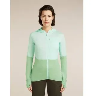 ICEBREAKER Damen Kapuzensweats lg.Arm Da Merino Blend 200 RealFleece™ Descender LS Zip Hoodie, Größe XL in Grün Grün